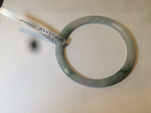 Load image into Gallery viewer, 55.5mm Certified type A 100% Natural light green/yellow with floating flowers slim round cut jadeite jade bangle AS23-0143