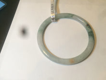 Load image into Gallery viewer, 55.5mm Certified type A 100% Natural light green/yellow with floating flowers slim round cut jadeite jade bangle AS23-0143