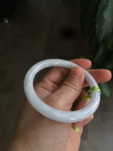 Load image into Gallery viewer, 55.2mm Certified 100% natural Type A green/purple/white round cut jadeite jade bangle R79-1885