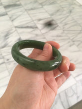 Load image into Gallery viewer, 51.7mm 100% Natural dark green/black nephrite Jade (碧玉) bangle HF33-0766