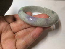 Load image into Gallery viewer, 53.8mm 100% natural Type A light green/purple jadeite jade bangle C49-2210