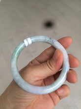 Load image into Gallery viewer, 53.8mm Certified type A 100% Natural green/purple round cut Jadeite Jade bangle U89-0527