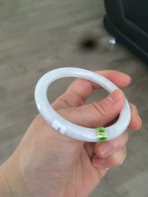 Load image into Gallery viewer, 55.2mm Certified 100% natural Type A green/purple/white round cut jadeite jade bangle R79-1885