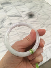 Load image into Gallery viewer, 55.2mm Certified 100% natural Type A green/purple/white round cut jadeite jade bangle R79-1885