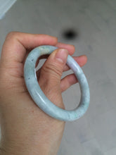 Load image into Gallery viewer, 53.8mm Certified type A 100% Natural green/purple round cut Jadeite Jade bangle U89-0527