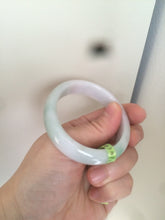 Load image into Gallery viewer, 49.5mm Certified Type A 100% Natural sunny green oval Jadeite Jade bangle AJ6-5095