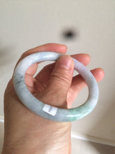 Load image into Gallery viewer, 53.8mm Certified type A 100% Natural green/purple round cut Jadeite Jade bangle U89-0527