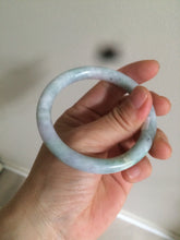 Load image into Gallery viewer, 53.8mm Certified type A 100% Natural green/purple round cut Jadeite Jade bangle U89-0527