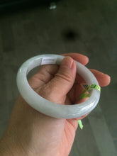 Load image into Gallery viewer, 57.7mm Type A 100% Natural green/white jadeite jade bangle Q30-5744