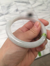 Load image into Gallery viewer, 57.7mm Type A 100% Natural green/white jadeite jade bangle Q30-5744
