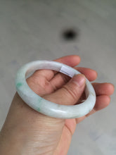 Load image into Gallery viewer, 57.9mm Certified Type A 100% Natural sunny green/purple/white Jadeite Jade bangle U87-0992