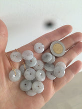 Load image into Gallery viewer, 100% Natural icy watery white/black (冰乌鸡) safety guardian donut dangling jadeite Jade earring D81