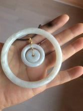 Load image into Gallery viewer, 57.3mm certified 100% natural white slim round cut jadeite jade bangle AF48-3454