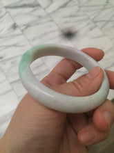 Load image into Gallery viewer, 55.5 mm Certified type A 100% Natural sunny green/white (白底青)/purple Jadeite bangle H160-1843
