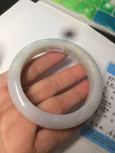 Load image into Gallery viewer, 56.5 mm Certified type A 100% Natural sunny green/light purple/white Jadeite bangle W75-6542