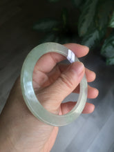 Load image into Gallery viewer, 54.9mm certified Type A 100% Natural icy green/white super thin Jadeite bangle Q33-0414