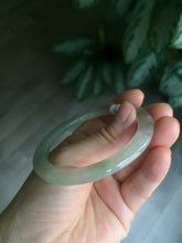 Load image into Gallery viewer, 54.9mm certified Type A 100% Natural icy green/white super thin Jadeite bangle Q33-0414