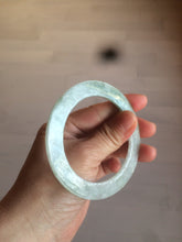 Load image into Gallery viewer, 55mm type A 100% Natural light green thin flat style Jadeite Jade bangle AQ59