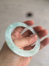 Load image into Gallery viewer, 55mm type A 100% Natural light green thin flat style Jadeite Jade bangle AQ59