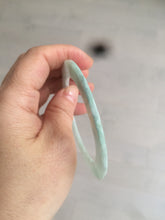 Load image into Gallery viewer, 55mm type A 100% Natural light green thin flat style Jadeite Jade bangle AQ59