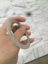 Load image into Gallery viewer, 54.9mm certified Type A 100% Natural icy green/white super thin Jadeite bangle Q33-0414