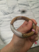 Load image into Gallery viewer, 58mm Certified 100% natural Type A yellow/brown/purple jadeite jade bangle A44-3379