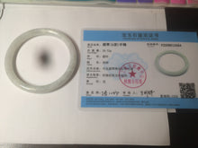 Load image into Gallery viewer, 57.3mm certified 100% natural white slim round cut jadeite jade bangle AF48-3454