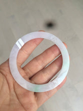 Load image into Gallery viewer, 57mm 100% natural Type A sunny green/white/purple slim flat style jadeite jade bangle AC61-4574