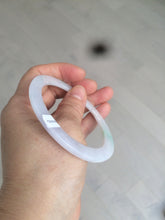 Load image into Gallery viewer, 57mm 100% natural Type A sunny green/white/purple slim flat style jadeite jade bangle AC61-4574