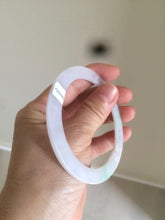 Load image into Gallery viewer, 57mm 100% natural Type A sunny green/white/purple slim flat style jadeite jade bangle AC61-4574