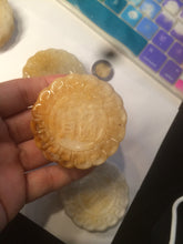 Load image into Gallery viewer, 52.7-53mm 100% natural beige/yellow/orange Quartzite (jinsi jade, 金丝玉) Golden Silk Jade mooncake desk decor/worry stone/paperweight CB26