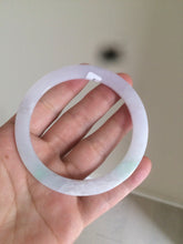 Load image into Gallery viewer, 57mm 100% natural Type A sunny green/white/purple slim flat style jadeite jade bangle AC61-4574
