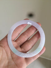 Load image into Gallery viewer, 57mm 100% natural Type A sunny green/white/purple slim flat style jadeite jade bangle AC61-4574