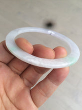 Load image into Gallery viewer, 57mm 100% natural Type A sunny green/white/purple slim flat style jadeite jade bangle AC61-4574
