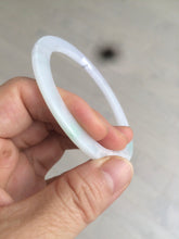 Load image into Gallery viewer, 57mm 100% natural Type A sunny green/white/purple slim flat style jadeite jade bangle AC61-4574