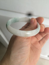 Load image into Gallery viewer, 52mm certified Type A 100% Natural green/white oval Jadeite Jade bangle AR70-4208