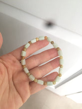 Load image into Gallery viewer, 100% natural type A icy green/purple jadeite jade beads bracelet AQ83