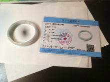 Load image into Gallery viewer, 52mm certified Type A 100% Natural green/white oval Jadeite Jade bangle AR70-4208