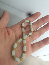 Load image into Gallery viewer, 100% natural type A icy green/purple jadeite jade beads bracelet AQ83