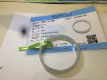 Load image into Gallery viewer, 52.7mm certified Type A 100% Natural white light green/white/black thin Jadeite Jade bangle AJ19-1060