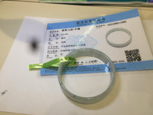 Load image into Gallery viewer, 52.7mm certified Type A 100% Natural white light green/white/black thin Jadeite Jade bangle AJ19-1060