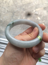 Load image into Gallery viewer, 57mm certificated Type A 100% Natural light green Jadeite Jade bangle L88-1110
