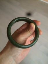 Load image into Gallery viewer, 59mm 100% Natural dark green/black nephrite Jade(碧玉)  bangle HF16