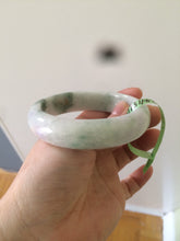 Load image into Gallery viewer, Sale! 57.4 mm Certified Type A 100% Natural green/purple/yellow(福禄寿) Jadeite Jade bangle Q92-2410