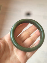 Load image into Gallery viewer, 59mm 100% Natural dark green/black nephrite Jade(碧玉)  bangle HF16