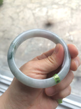 Load image into Gallery viewer, 57mm certificated Type A 100% Natural light green Jadeite Jade bangle L88-1110