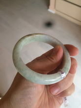 Load image into Gallery viewer, Sale! 53.9mm Type A 100% Natural light green/brown/red Jadeite Jade bangle Q91-8624