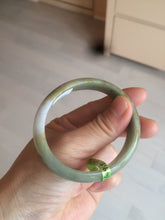 Load image into Gallery viewer, 52.5mm Certified Type A 100% Natural light purple/yellow/green oval Jadeite Jade bangle AJ16-8011