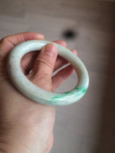 Load image into Gallery viewer, 55.7mm Certified type A 100% Natural sunny green/purple chubby round cut Jadeite bangle N83-8922