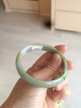 Load image into Gallery viewer, 52.5mm Certified Type A 100% Natural light purple/yellow/green oval Jadeite Jade bangle AJ16-8011